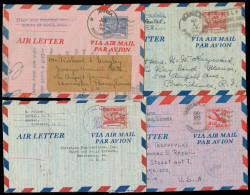 PHILIPPINES. 1946-9. Manila - USA. 4 Distintive Diff Air Letter Sheet Comercial Usage. VF. EX-Gibrick. - Philippines