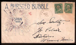 PHILIPPINES. 1898 (Aug 23). Spanish - American War. US Patriotic Ilustration Cover. Eastend / Tenn - Windna, Min. "A Bur - Philippinen