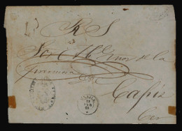 PHILIPPINES. PHILIPPINES. 1865, Aug.23rd. Stampless Official Cover To Capiz, With Black Oval Official Cachet And Endorse - Philippinen