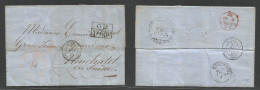 PUERTO RICO. 1859 (14 April) San Juan - Switzerland, Neuchatel (4 May) Via British Post Office S. Juan - London - Paris. - Puerto Rico