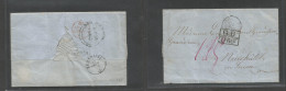 PUERTO RICO. 1860 (28 Apr) San Juan - Switzerland, Neuchatel (14 May) Via VPO San Juan - London. EL With Text + Arrival  - Porto Rico