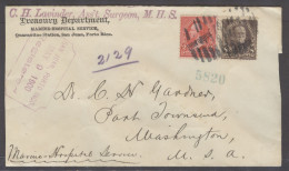 PUERTO RICO. 1900 (9 May). San Juan - USA (15 Mayo). Sobre Treasury Dpt Certificado Con Sellos USA Sobrec Porto Rico Tar - Puerto Rico