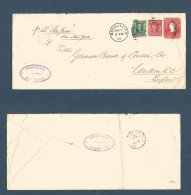 PUERTO RICO. 1908 (7 March) Mayaguez - Londres, UK. (26 March 30) Entero Postal 2c Washington Rojo Legal Size + 1c + 2c, - Puerto Rico