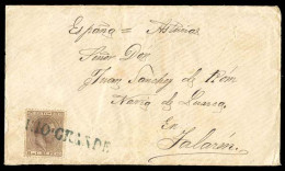 PUERTO RICO. 1883 (Abril). Edif.66º. Rio Grande A Asturias/Peninsula (21 Mayo 83). Sobre Franqueo 8c. Alf.XII Con Marca  - Porto Rico