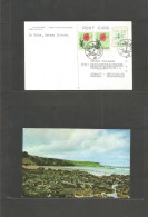 RYUKYU ISLANDS. 1963 (April) Shima - Germany, Neustadt. Fkd View Island Card, Incl 4c Dark Green Early Destign, Tied Cds - Riukiu-eilanden