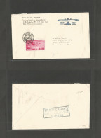 RYUKYU ISLANDS. 1954 (24 Sept) Naha - USA, Auburn, Indiana. Air Single Fkd Military Attached Envelope. Scarce Proper Usa - Riukiu-eilanden