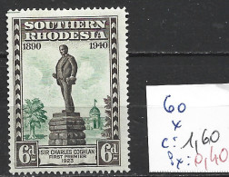 RHODESIE DU SUD 60 * Côte 1.60 € - Rhodésie Du Sud (...-1964)