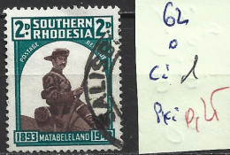 RHODESIE DU SUD 62 Oblitéré Côte 1 € - Südrhodesien (...-1964)