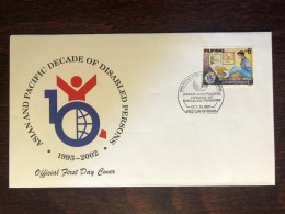 PHILIPPINES FDC COVER 1997 YEAR DISABLED PEOPLE HEALTH MEDICINE STAMPS - Filipinas