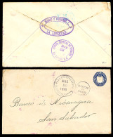 SALVADOR, EL. 1895 (22 March). La Libertad - S. Salvador. 5cts Blue Stat Env. Nice Postmarks. - El Salvador