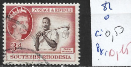 RHODESIE DU SUD 82 Oblitéré Côte 0.50 € - Zuid-Rhodesië (...-1964)