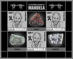 GUINEA-BISSAU 2023 MNH Nelson Mandela Minerals Mineralien M/S – OFFICIAL ISSUE – DHQ2412 - Minerali