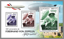 GUINEA-BISSAU 2023 MNH Ferdinand Von Zeppelin Airship M/S – OFFICIAL ISSUE – DHQ2412 - Zeppeline