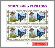 BURUNDI 2023 MNH Scouts Butterflies Pfadfinder Schmetterlinge M/S IV – OFFICIAL ISSUE – DHQ2412 - Butterflies