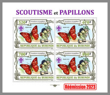 BURUNDI 2023 MNH Scouts Butterflies Pfadfinder Schmetterlinge M/S III – OFFICIAL ISSUE – DHQ2412 - Butterflies