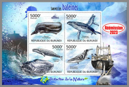 BURUNDI 2023 MNH Whales Wale M/S – OFFICIAL ISSUE – DHQ2412 - Ballenas