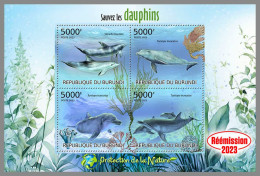 BURUNDI 2023 MNH Dolphins Delphine M/S – OFFICIAL ISSUE – DHQ2412 - Delfini