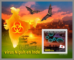 CENTRAL AFRICAN 2023 MNH Nipah Virus In India Red Cross Rotes Kreuz S/S II – OFFICIAL ISSUE – DHQ2412 - Red Cross