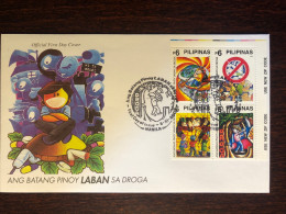 PHILIPPINES FDC COVER 2003 YEAR DRUGS NARCOTICS HEALTH MEDICINE STAMPS - Filippine