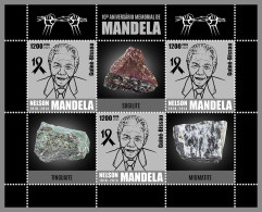 GUINEA-BISSAU 2023 MNH Nelson Mandela Minerals Mineralien M/S – IMPERFORATED – DHQ2412 - Minerali