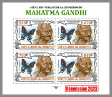 BURUNDI 2023 MNH Mahatma Gandhi M/S III – IMPERFORATED – DHQ2412 - Mahatma Gandhi