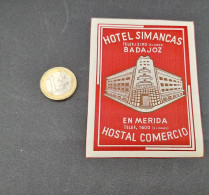 C7/3 - Hotel Simancas * Badajoz * Espana *  Luggage Lable * Rótulo * Etiqueta - Hotel Labels