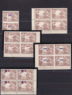 Liberia 1958 Netherlands Varieties Blocks Of 4 Imperf MNH Flag 16006 - Fouten Op Zegels