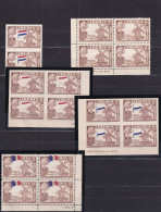 Liberia 1958 Netherlands Varieties Blocks Of 4 Imperf MNH Flag 16006 - Errores En Los Sellos