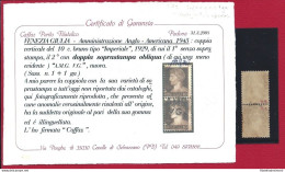 1945 VENEZIA GIULIA - N° 1+1ga 10 Cent. COPPIA DOPPIA SOVRASTAMPA  MNH ** - Sonstige & Ohne Zuordnung