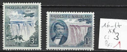 RHODESIE & NYASALAND 16-17 ** Côte 3 € - Rodesia & Nyasaland (1954-1963)