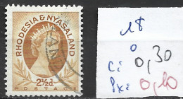 RHODESIE & NYASALAND 18 Oblitéré Côte 0.30 € - Rhodesien & Nyasaland (1954-1963)