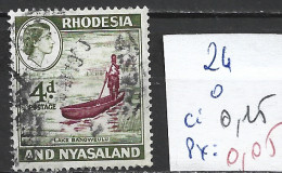 RHODESIE & NYASALAND 24 Oblitéré Côte 0.15 € - Rodesia & Nyasaland (1954-1963)