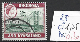RHODESIE & NYASALAND 28 Oblitéré Côte 1.25 € - Rhodesia & Nyasaland (1954-1963)