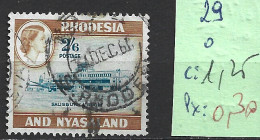 RHODESIE & NYASALAND 29 Oblitéré Côte 1.25 € - Rhodésie & Nyasaland (1954-1963)