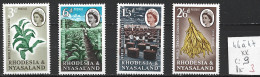 RHODESIE & NYASALAND 44 à 47 ** Côte 9 € - Rhodesië & Nyasaland (1954-1963)