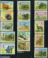 Eswatini/Swaziland 1969 Definitives, Animals 15v, Mint NH, Nature - Animals (others & Mixed) - Cat Family - Crocodiles.. - Swaziland (1968-...)