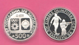 Jugoslavia 100 + 250 + 500 Dinara 1984 Sarajevo Winter Olympics Games 3 Silver Proof Coins Yugoslavie Jugoslavija - Joegoslavië