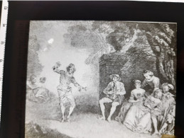 Plaque De Verre Positif - Le Danseur Aux Castagnettes D'après Watteau -PH Mercier - Archives Courboin - Diapositivas De Vidrio