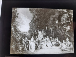 Plaque De Verre Positif - L'assemblée Galante  D'après Watteau -- Archives Courboin - Diapositivas De Vidrio