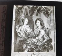 Plaque De Verre Positif -Hyacinthe Rigaud Peignant Son épouse Elisabeth De Gouy - Archives Courboin - Plaques De Verre