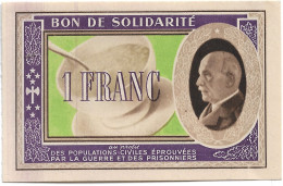 FRANCE - BON DE SOLIDARITE PETAIN D'UN FRANC - Notgeld