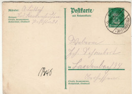 GERMANY WEIMAR REPUBLIC 1928 POSTCARD  MiNr P 177 I F SENT FROM BAD FRANKENHAUSEN - Cartoline