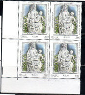 ITALIA REPUBBLICA ITALY 2000 PATRIMONIO ARTISTICO E CULTURALE LUCA DELLA ROBBIA LA MADONNA DEL ROSETO QUARTINA MNH - 1991-00: Ungebraucht