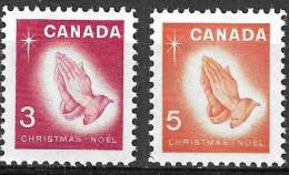 CANADA - 1966 - NATALE - SERIE 2 VALORI  - NON FOSFORESCENTE - NUOVA MNH** (YVERT 375\6 - MICHEL 395\6) - Nuovi