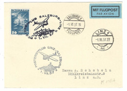 1937 - 1- VII - 37 - Postersflug Salsburg-Linz   ( Muller  228 A ) - Other & Unclassified