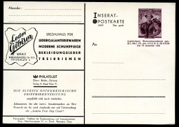 ANZEIGEN-POSTKARTE AP45a Serie 0009 LEDER GIBISER GRAZ Postfrisch 1950 - Cartes Postales