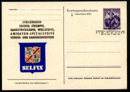 ANZEIGEN-POSTKARTE AP46b Serie 0012 SELFIX Postfrisch 1951 - Cartes Postales