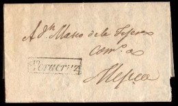 MEXICO - Stampless. 1833 (24 July). Veracruz To Mexico DF. EL. Boxed Slanted "Veracruz" (xx/xxx). VF. - México