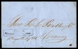 MEXICO - Stampless. 1861 (25 April). Chacaltianguis To Veracruz. Stampless E With Box Rectangular "Franco / CHACALTIANGU - Mexique