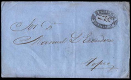 MEXICO - Stampless. 1867 (22 Sept.). Santiago To Tepic. Sello Negro Provisional. Dated E With Oval "Franco / Santiago" ( - México